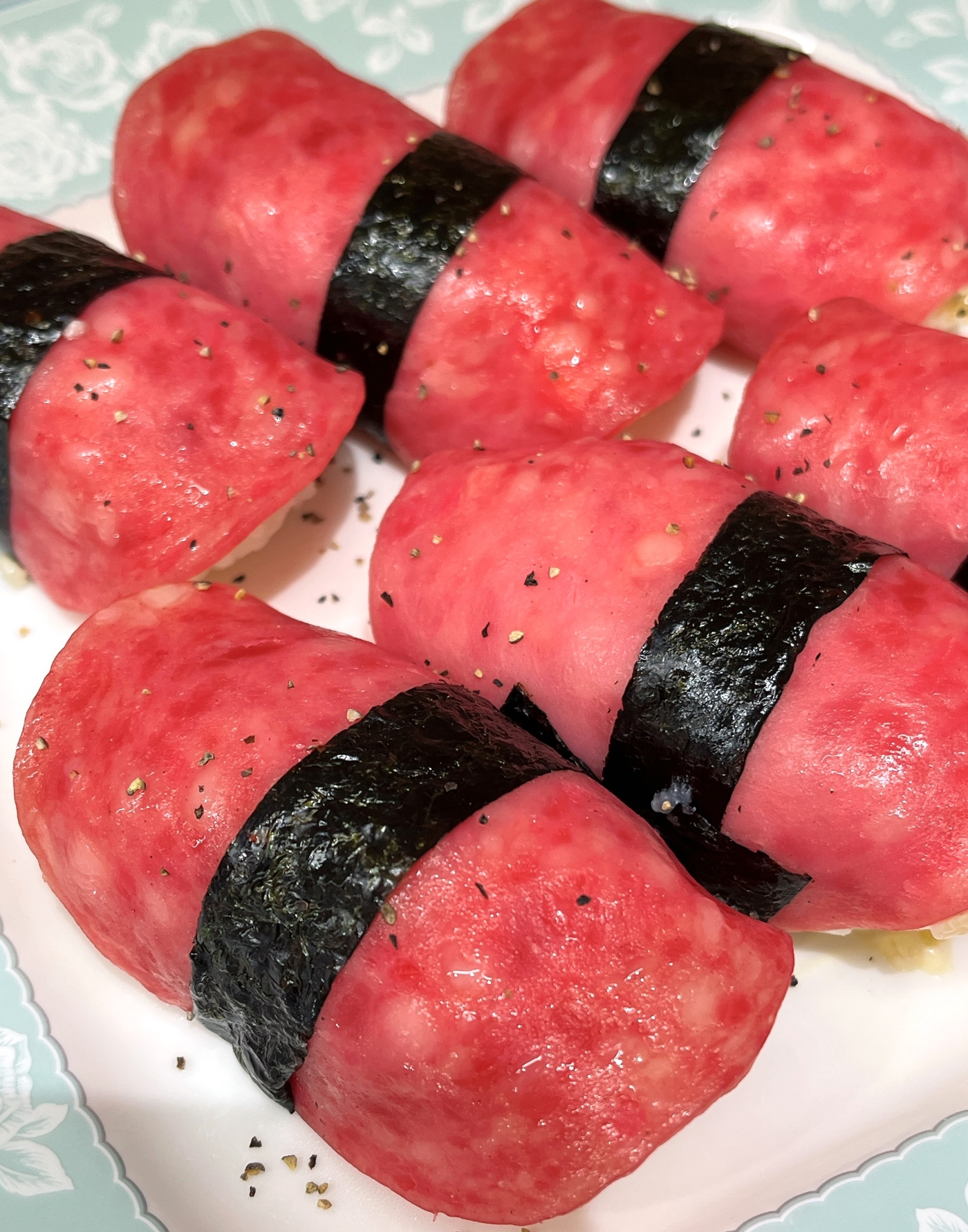 ビアソーセージdeスパムおにぎり風