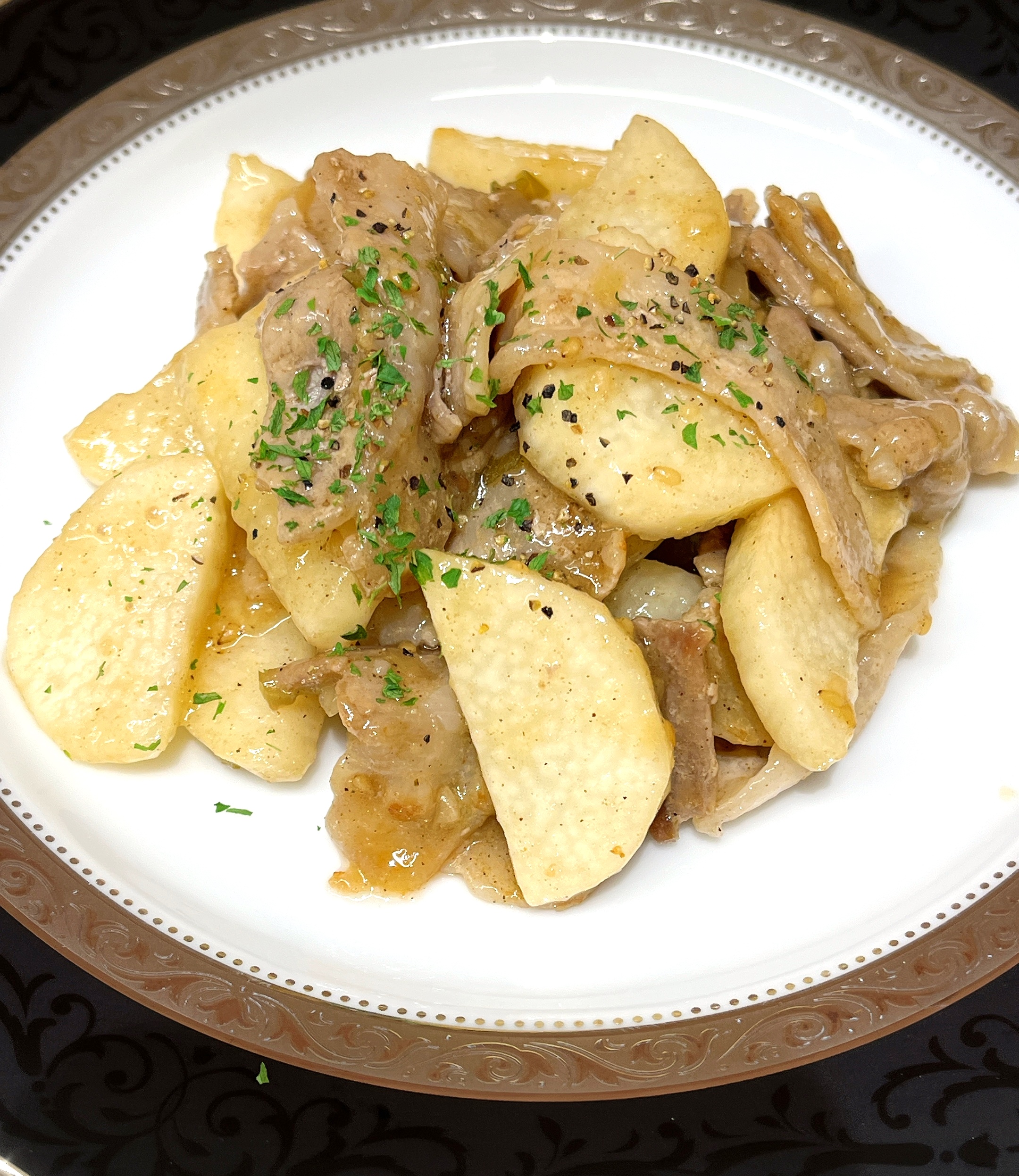 長芋と豚肉の塩だれソテイ